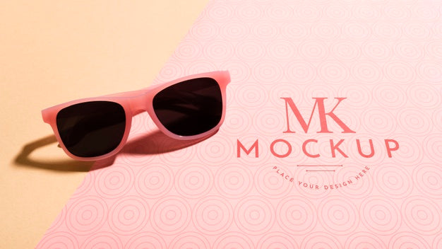 Free High Angle Of Sunglasses Mock-Up Psd