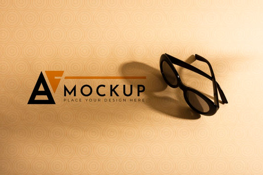 Free High Angle Of Sunglasses Mock-Up Psd