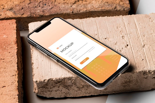 Free High Angle Smartphone Mock-Up Psd