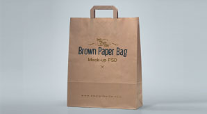 Free High Quality Brown Shopping Bag Packaging Mock-Up Psd File