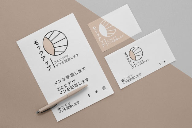 Free High View Different Types Of Asian Mock-Up Document Psd