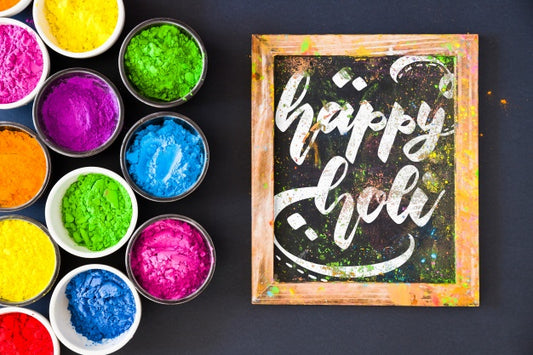 Free Holi Festival Mockup With Slate Psd