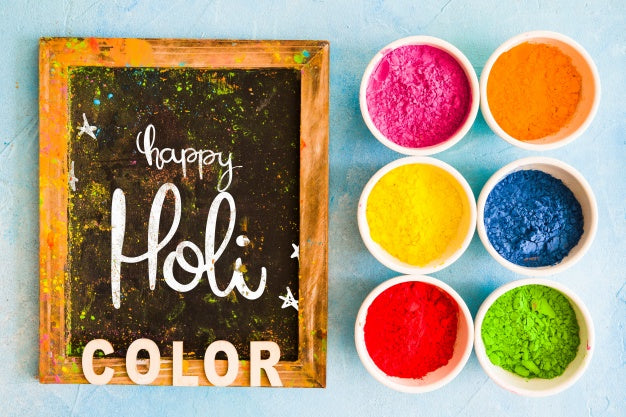 Free Holi Festival Mockup With Slate Psd