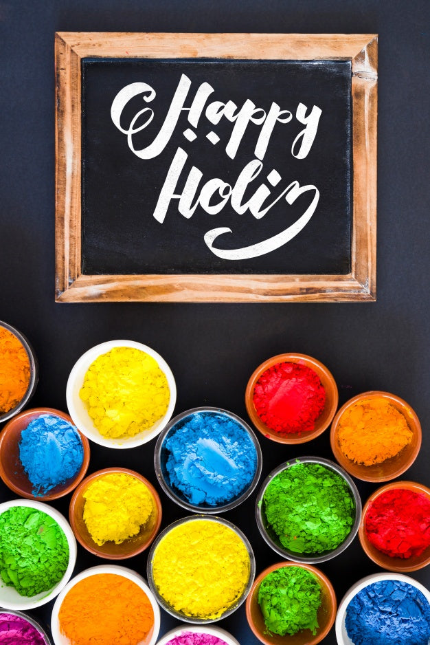 Free Holi Festival Mockup With Slate Psd