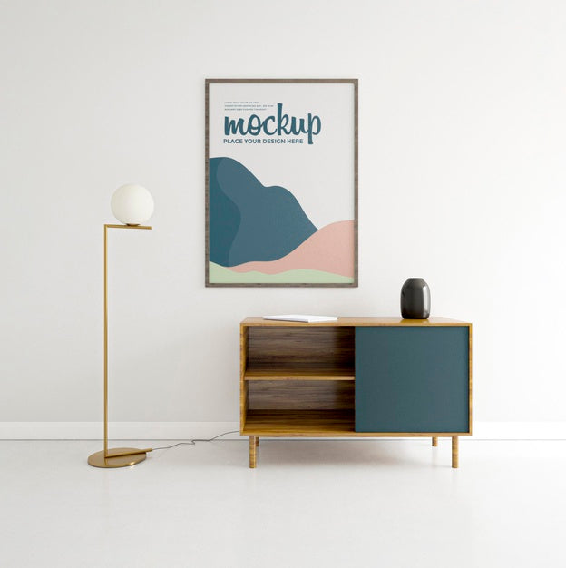 Free Home Assortment With Frame Mock-Up Psd