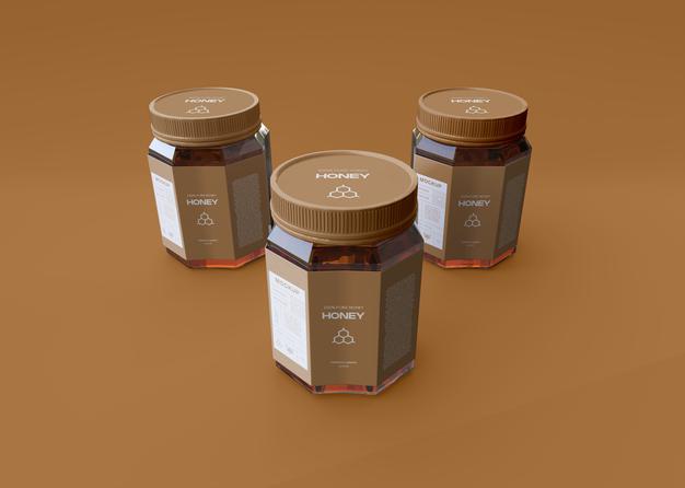 Free Honey Jar Mockup Psd