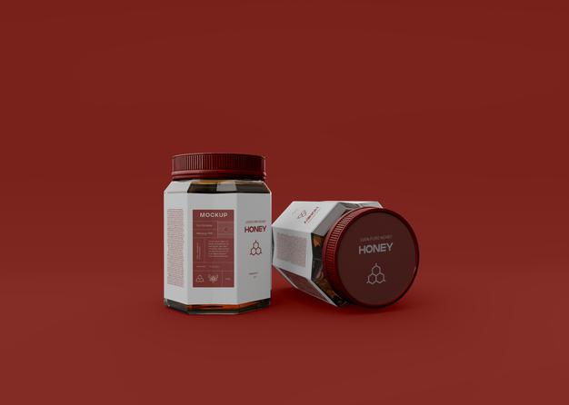 Free Honey Jar Mockup Psd