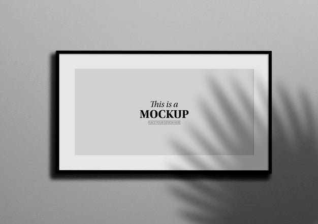 Free Horizontal Frame Mockup With Shadow Psd