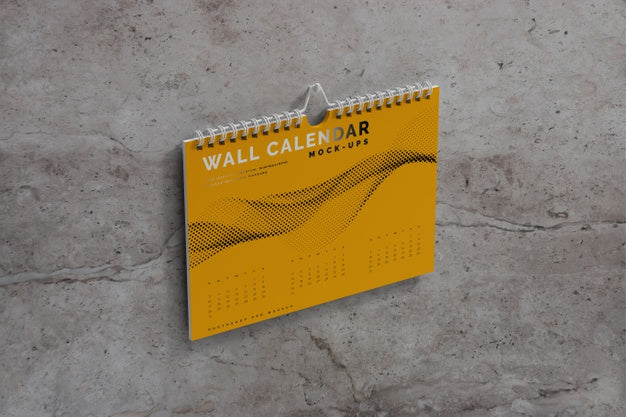 Free Horizontal Wall Calendar Mockup Psd