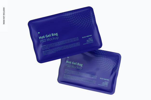 Free Hot Gel Bag Mockup, Falling Psd