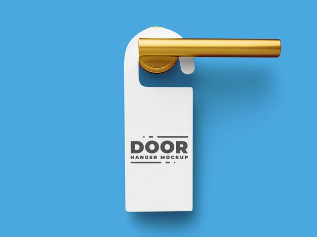 Free Hote Door Hanger Mockup Template Psd