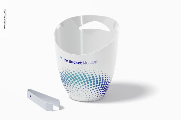 Free Ice Bucket And Tweezer Mockup Psd