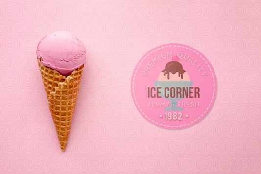 Free Ice Cream Concept Mock-Up Psd