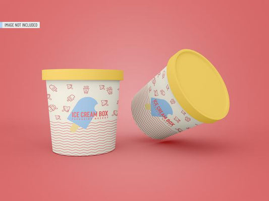 Free Ice Cream Jar Packaging Mockup Psd