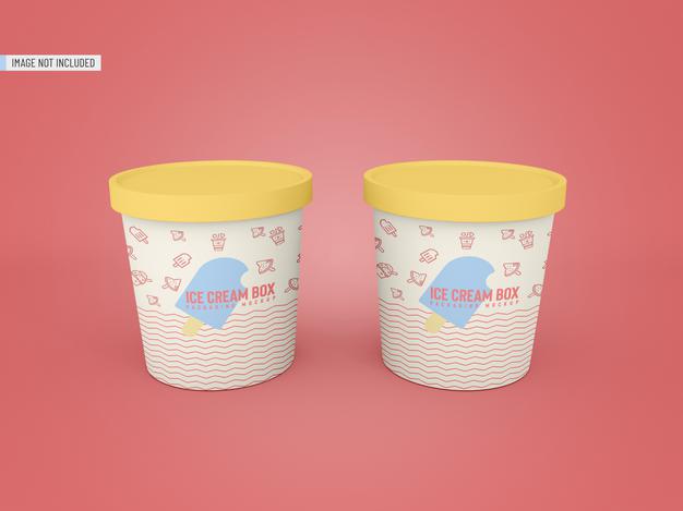 Free Ice Cream Jar Packaging Mockup Psd