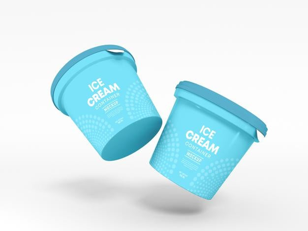 Free Ice Cream Jar Packaging Mockup Psd