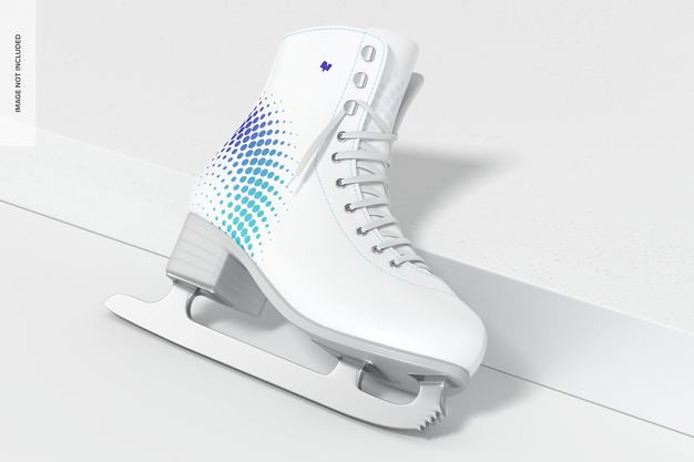 Free Ice Skate Mockup, Leaned Psd