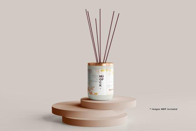 Free Incense Air Freshener Reed Diffuser Mockup Psd