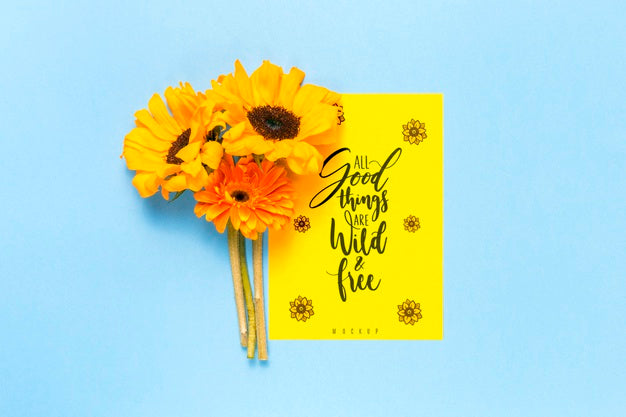 Free Inspirational Message With Flowers Psd