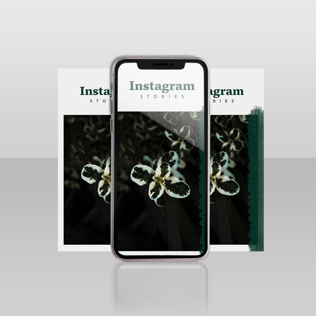 Free Instagram Post Template With Smartphone And Floral Concept Psd