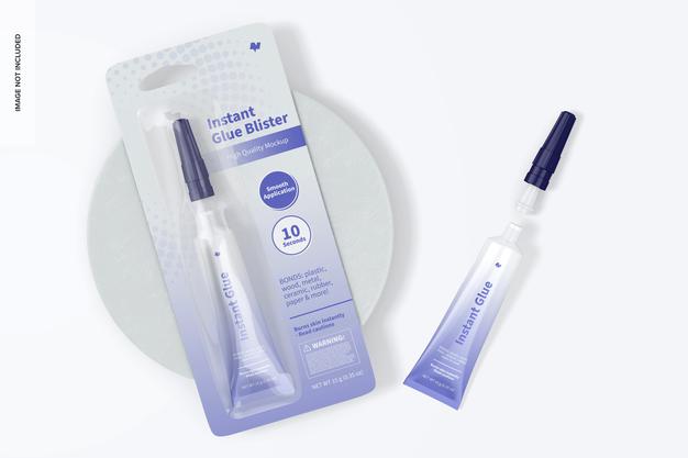 Free Instant Glue Blister Mockup Psd