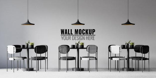 Free Interior Coffee Shop Wall Mockup Psd