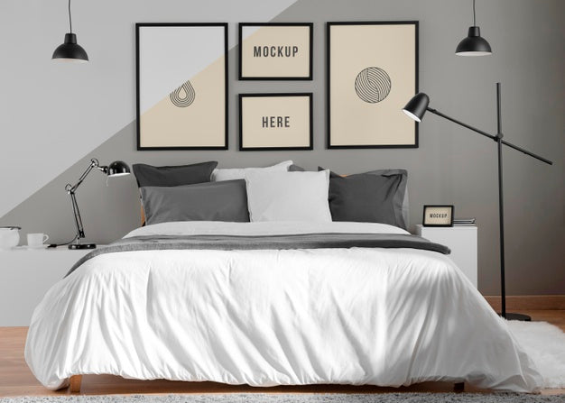 Free Interior Design With Minimal Mock-Up Frames Psd