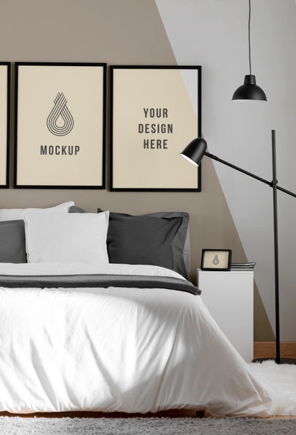 Free Interior Design With Minimal Mock-Up Frames Psd