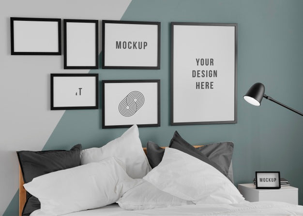 Free Interior Design With Minimal Mock-Up Frames Psd