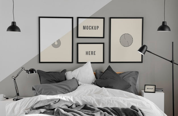 Free Interior Design With Minimal Mock-Up Frames Psd