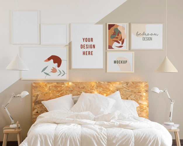 Free Interior Design With Mock-Up Frames Composition Psd