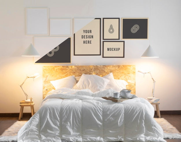 Free Interior Design With Mock-Up Frames Composition Psd