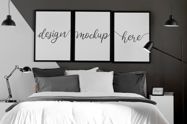 Free Interior Design With Mock-Up Frames Psd