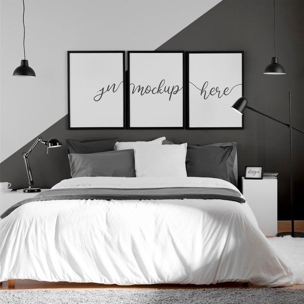 Free Interior Design With Mock-Up Frames Psd