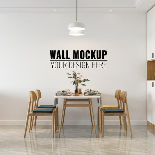 Free Interior Dining Room Wall Mockup Psd