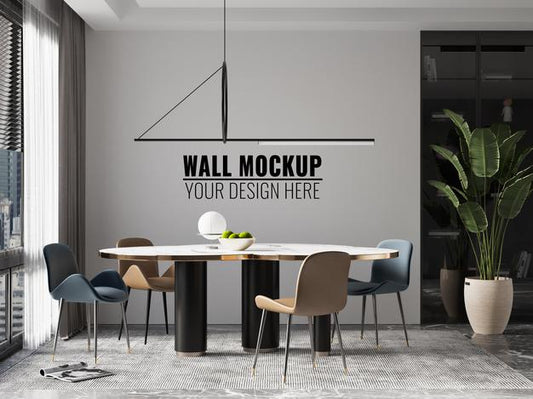 Free Interior Dining Room Wall Mockup Psd