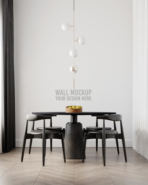 Free Interior Dining Room Wallpaper Mockup Psd