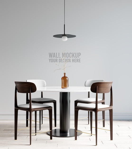 Free Interior Dining Room Wallpaper Mockup Psd