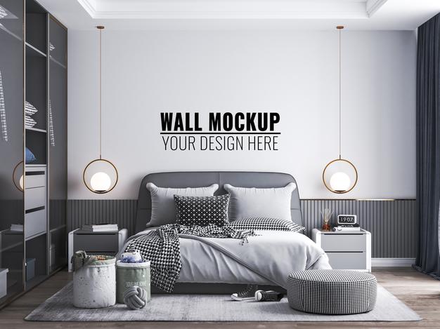 Free Interior Kids Room Wallpaper Background Mockup Psd