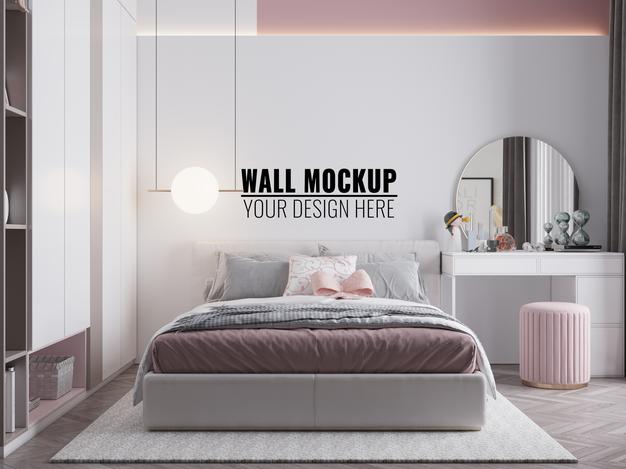 Free Interior Kids Room Wallpaper Mockup Psd