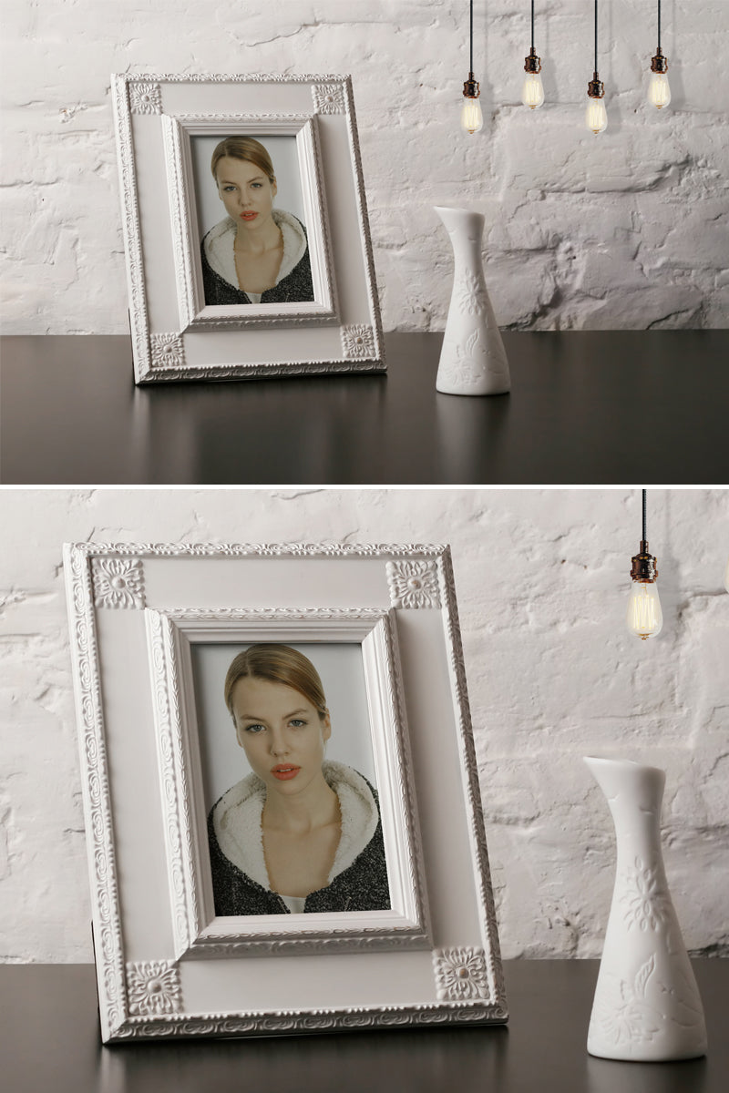 Free Interior Photo Frame On Table Psd Mockup