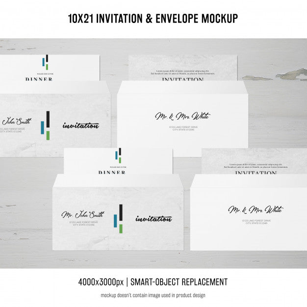 Free Invitation And Envelope Mockup Psd