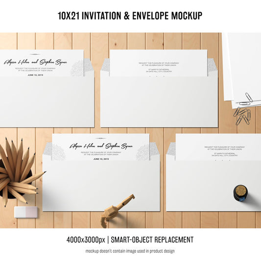 Free Invitation And Envelope Mockup Psd