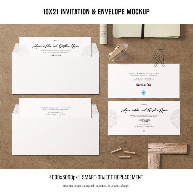 Free Invitation And Envelope Mockup Psd