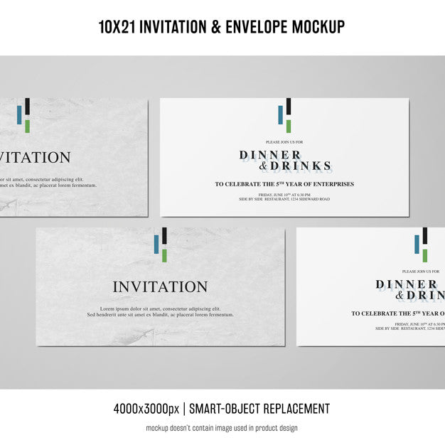 Free Invitation And Envelope Mockup Psd