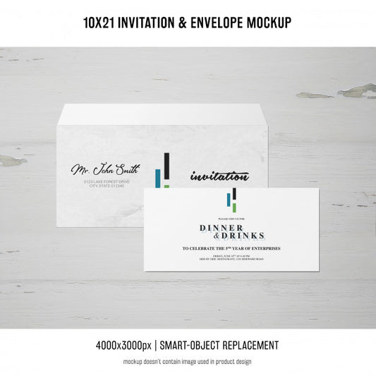 Free Invitation And Envelope Mockup Psd