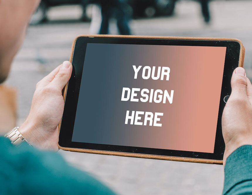 Free Ipad In Hands Mockup