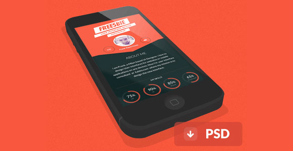 Free Iphone Flat 3D Psd Mockups