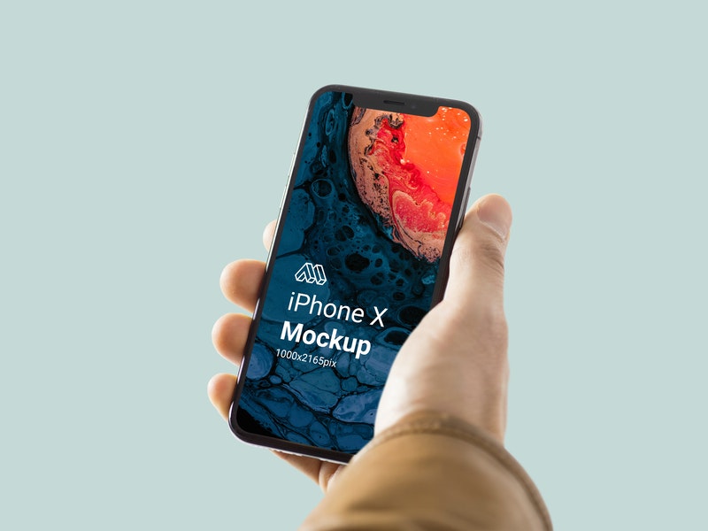 Free Iphone X In Hand Mockup