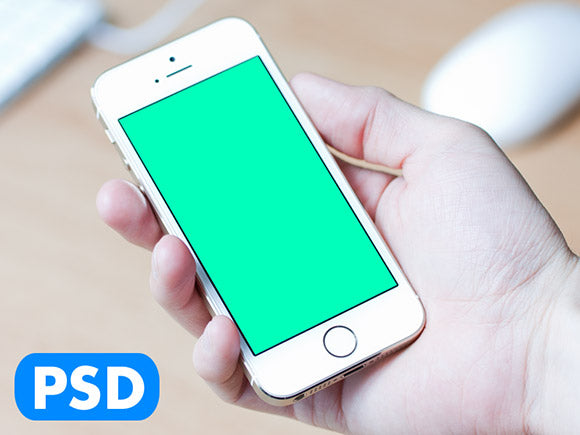 Free Iphone5S Holding Hand Mockup